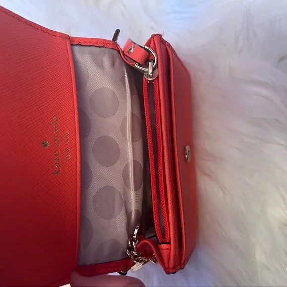 Kate Spade orange saffiano leather small chain wallet - Picture 6 of 6